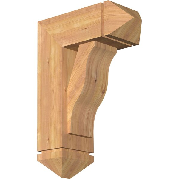 Ekena Millwork Funston Arts and Crafts Smooth Bracket w/ Offset Brace, Western Red Cedar, 7 1/2"W x 18"D x 26"H BKT0806X18X26FST03SWR - main